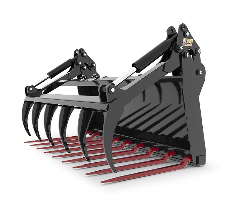 HLA ATTACHMENT 96" MANURE FORK WITH 84" GRAPPLE LESS MOUNT FOR TRACTOR