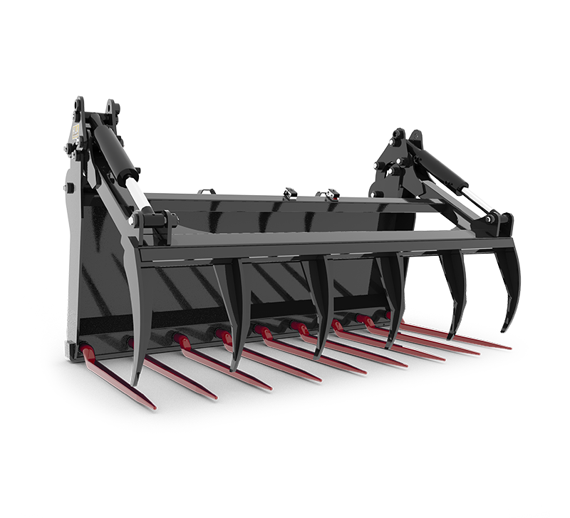 HLA ATTACHMENT 96" MANURE FORK WITH 84" GRAPPLE LESS MOUNT FOR TRACTOR