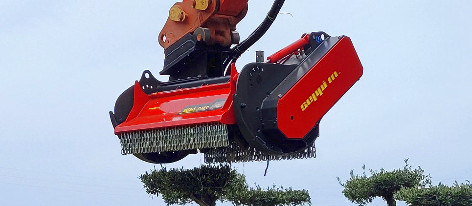 Seppi | Light Forestry Mulcher with Knives & Carbides | Model MINI-BMS 105 | Working Width 41" Inches | Machine Size 6 To 10 Ton | For Excavators