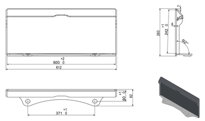 Landy Attachments Mini Skid Steer Trencher | Trenching Depth 37" | Cutting Width 6" | 20 GPM | For Mini Skid Steers