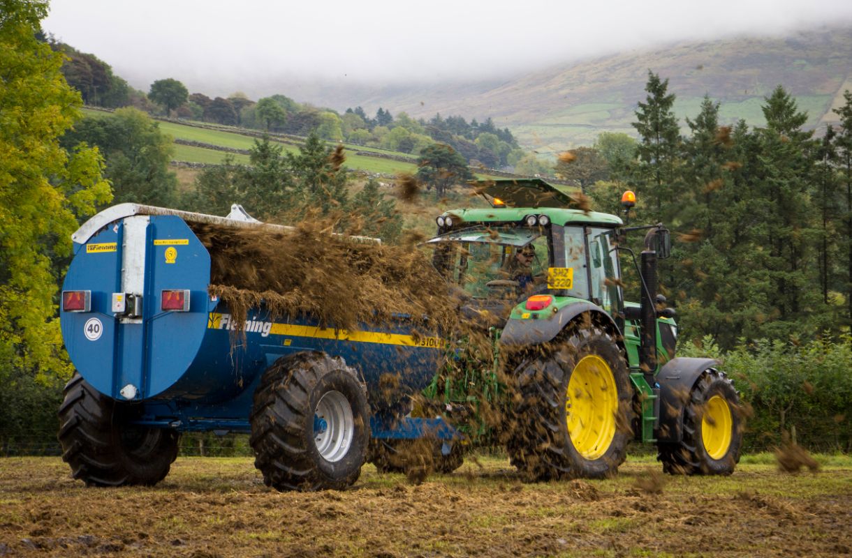 Fleming 8' Muck Spreader | Model MS1000 | Width 96" | 100 HP | For Tractor, ATV & Loaders
