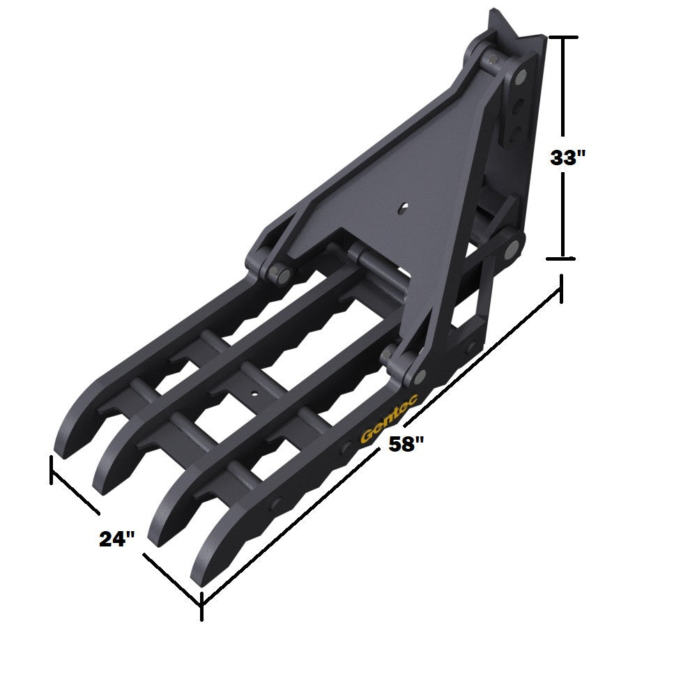 Gentec Equipment Mechanical Weld-On Thumb | Model MT2458 | Size 24"x58" | Machine Size 20-27 Tons | For Excavators