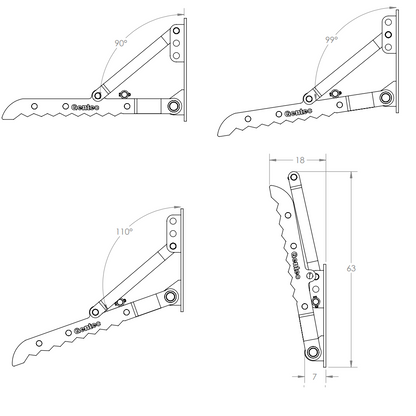 Gentec Equipment Mechanical Weld-On Thumb | Model MT2466 | Size 24"x66" | Machine Size 20-27 Tons | For Excavators