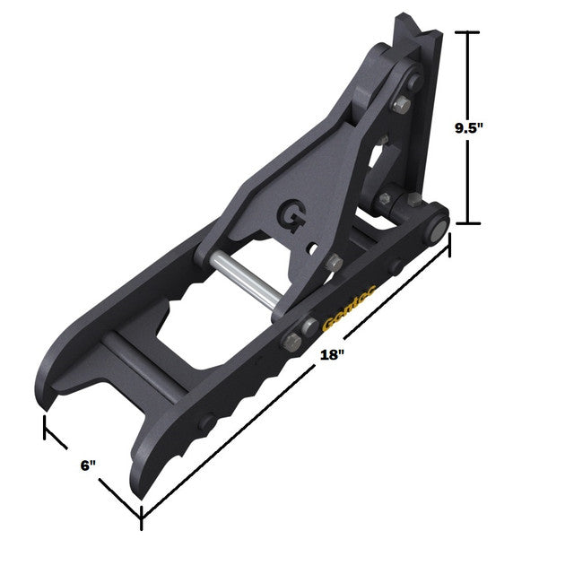 Gentec Equipment Hydraulic Weld-On Thumb | Model MT618 | Size 6" x 18" | Machine Size 1.5-3.9 Tons | For Excavators