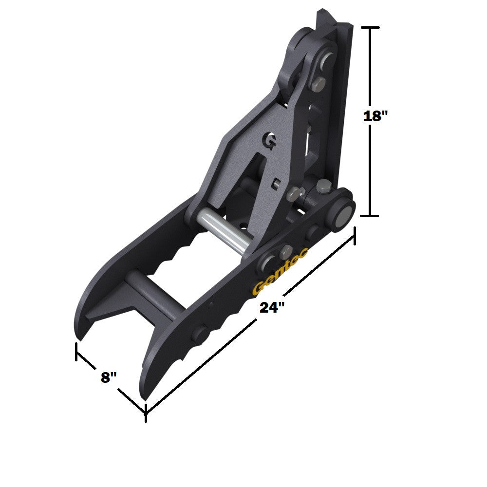 Gentec Equipment Mechanical Weld-On Thumb | Model MT824 | Size 8"x24" | Machine Size 2-4.5 Tons | For Excavators