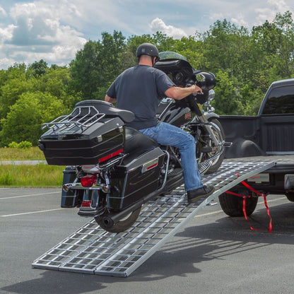 Black Widow Motorcycle Trailer Transport Kit | Models MTK3 & MTK3T | 10' Bi-Fold Ramp 38" Wide | Capacity 1,500 lb | Horsepower 4 To 90+ HP | For Truck & Trailer Motorcycle Transport