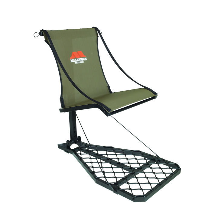Millennium Treestands M100 Ultralite Hang-On Stand | Model M-100-SL | Width 20" | Capacity 300 lb | Tree Mount