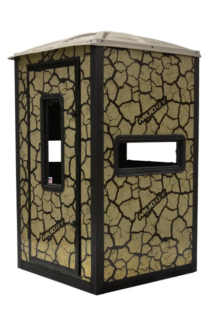 Global Equipment Muddy Gunner Steel Box Blind | Therma‑Tek | 4′ × 4′ × 7′ | For Hunting