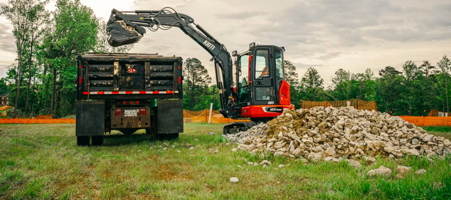 KIOTI Mini Excavator | Model MX350A | 5.7" Width | 26.2 GPM | 3.5 Ton | For Construction