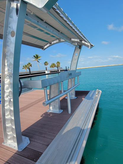Killer Dock Fish Cleaning Station | Model Walker’s Cay Slam 7 1/2 | Width 112.5" | Heavy-Duty Aluminum & HDPE | For Dock, Marina, Seawall & Patio