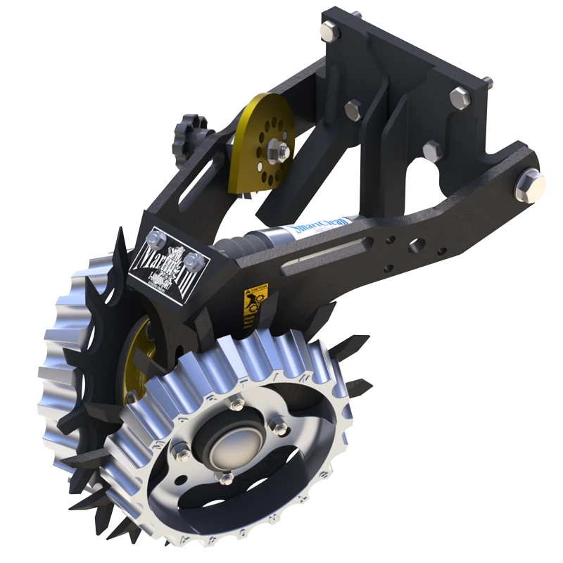 Martin-Till 1345 Floating Row Cleaner | 13" Spike or Razor Wheels | 45° Heavy-Duty Frame | For JD, Kinze, White, Harvest, Case IH 2000