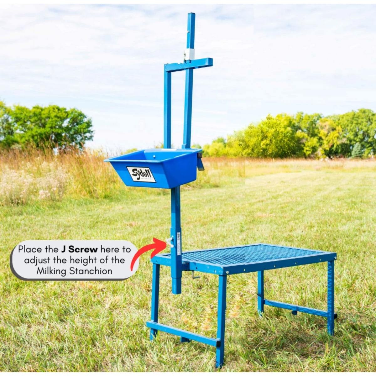 Sydell Milking Head Piece with 1' Poly Feeder | #0735 / #AL0735 | 9" Opening | For Sheep & Goat Milking