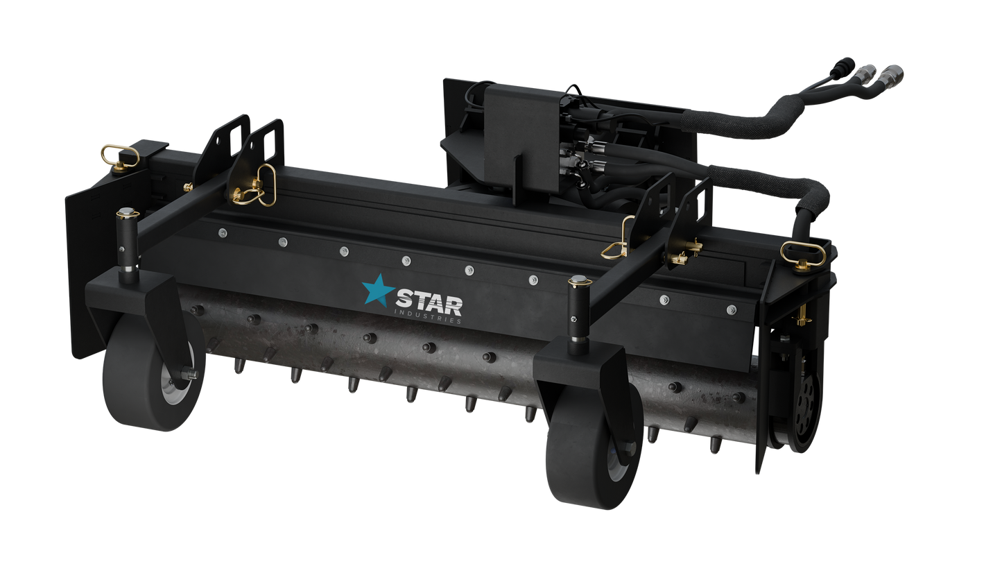 Star Industries Mini Power Rake | Model 130-MI-48 | Width 48" | 10–25 GPM | Mini Skid Steer