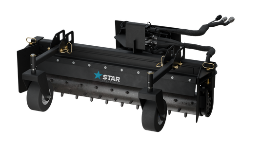 Star Industries Mini Power Rake | Model 130-MI-48 | Width 48" | 10–25 GPM | Mini Skid Steer