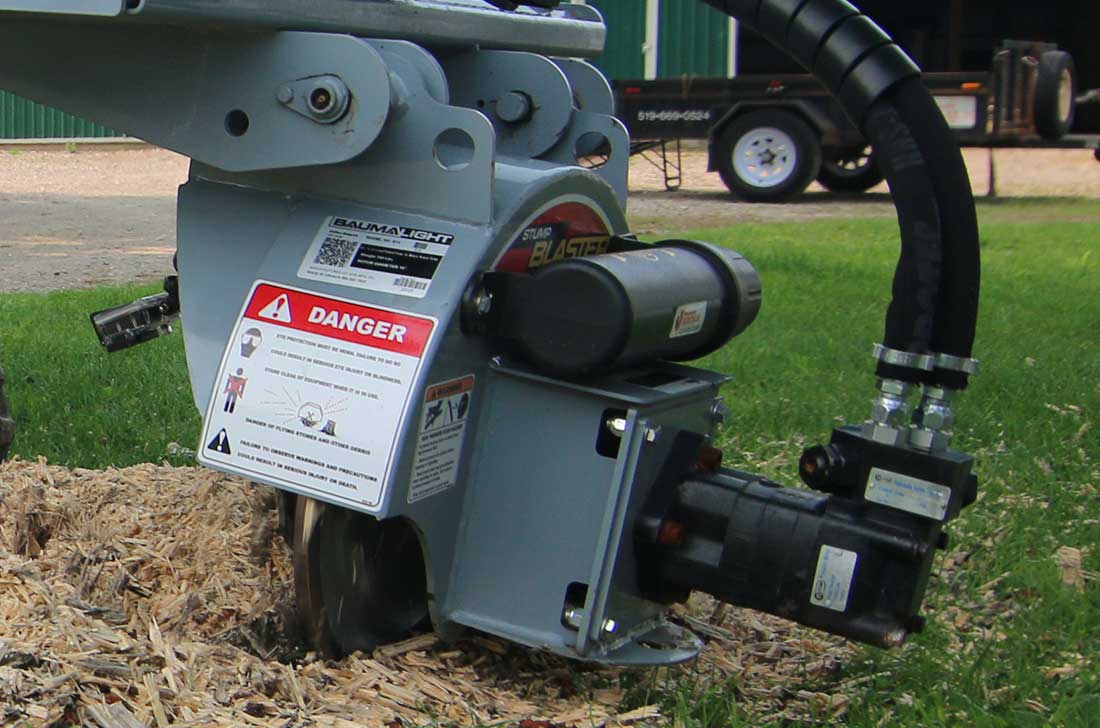 Baumalight Stump Grinder | Model S14, S16 & S18 | Rotor Size 18" To 24" | Hydraulic Flow Range 10 To 22 GPM | For Mini Skid Steer
