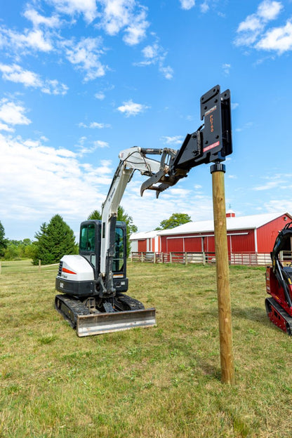Premier PD500E Post Driver | 5000-13000 lbs. Machines | 10-16 GPM | For Mini Excavators Premier PD500E Post Driver | 5000-13000 lbs. Machines | 10-16 GPM | For Mini Excavators