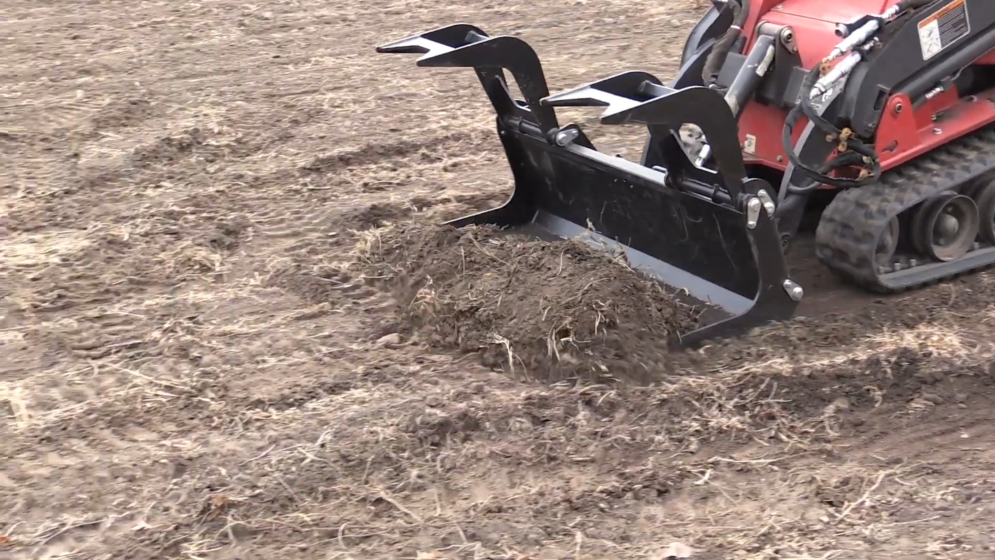 Erskine Heavy Duty Grapple Bucket Series | Bucket Width 66", 72" & 84" inches | 1/2” High-Strength Steel | For Skid Steers