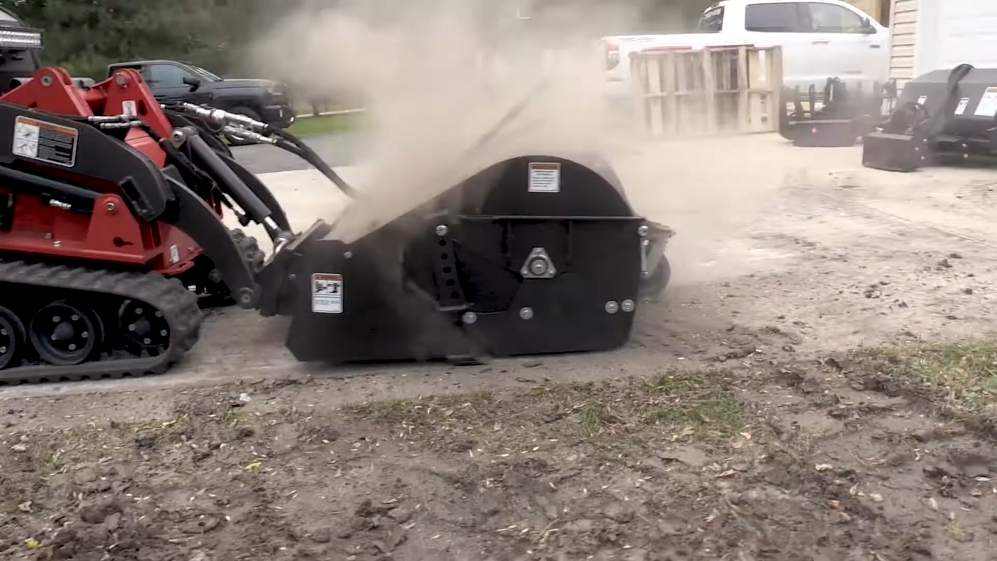 Erskine Mini Pick-Up Broom | 45” Working Width | 7-15 GPM Rated Flow | For Mini Skid Steer