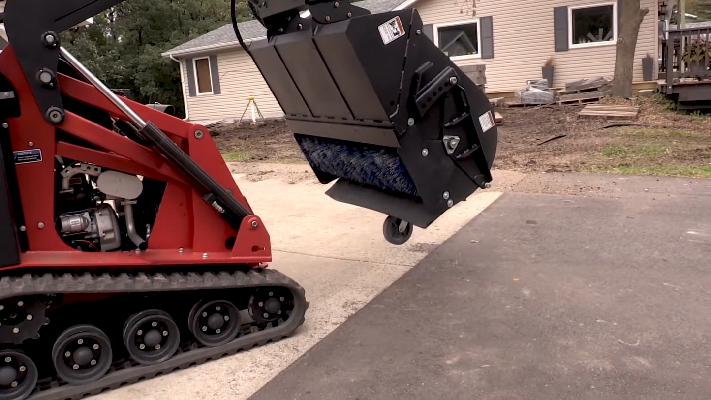 Erskine Mini Pick-Up Broom | 45” Working Width | 7-15 GPM Rated Flow | For Mini Skid Steer