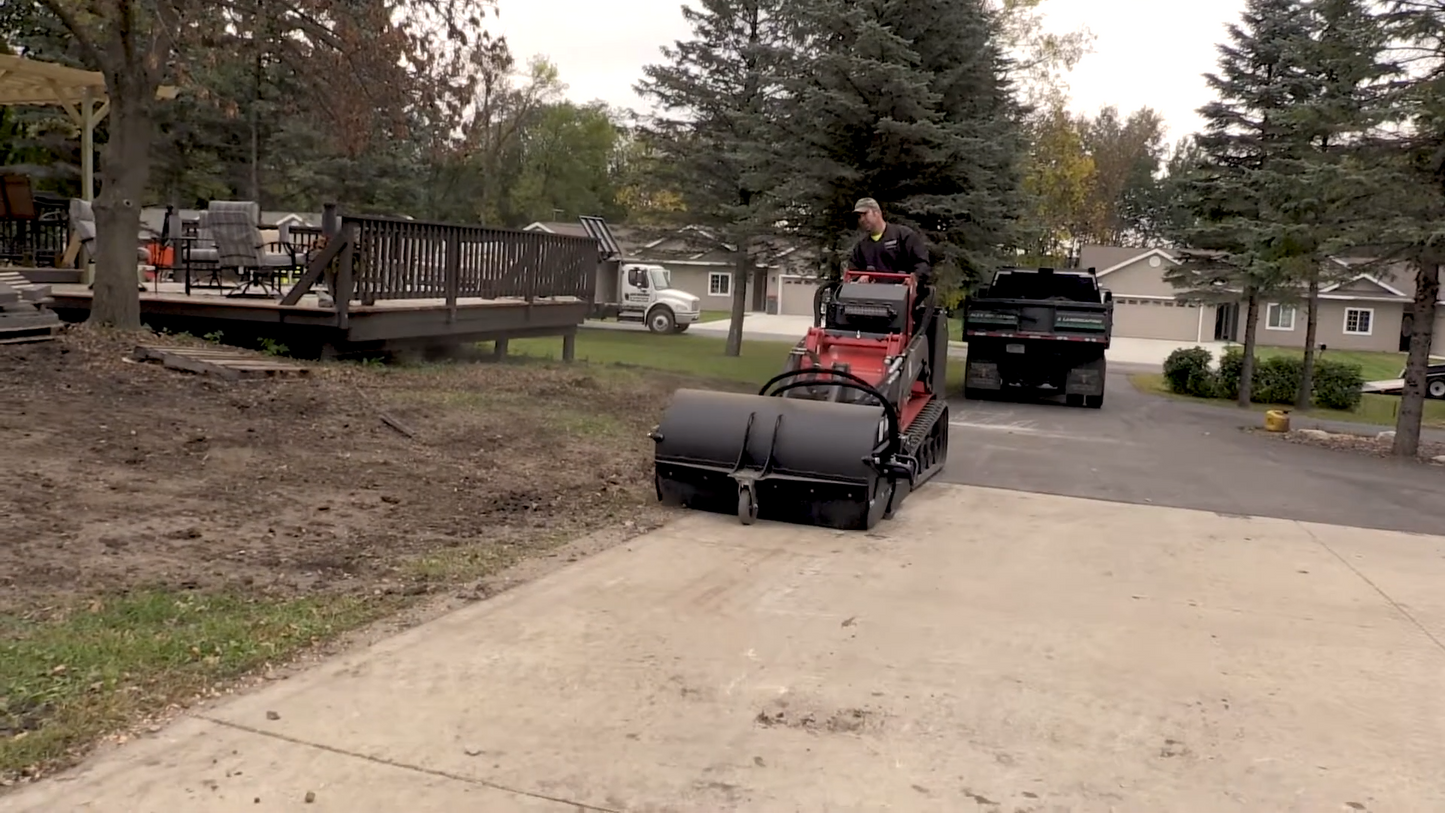 Erskine Mini Pick-Up Broom | 45” Working Width | 7-15 GPM Rated Flow | For Mini Skid Steer