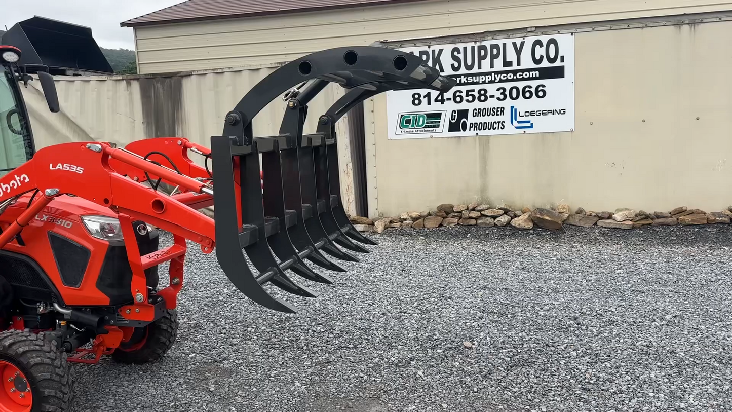 CID Steer Standard Grapple Rake | Width 63", 66" & 72" inches | Horsepower Range 35-50 HP | For Skid Steer