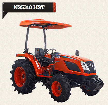 Kioti NS5310H Hydrostatic Utility Tractor | 53 HP Diesel Engine | 3-Range HST, Loader Ready