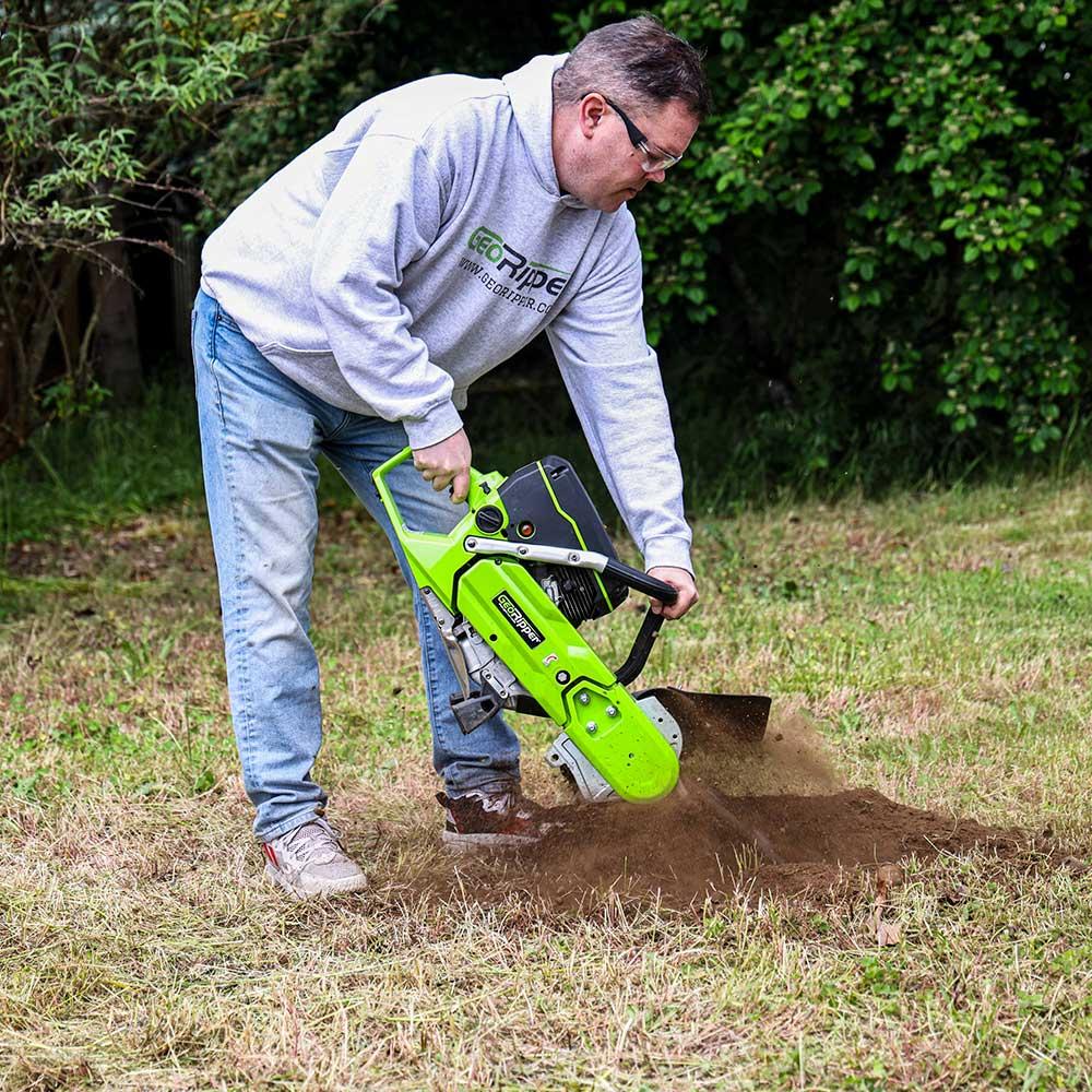 Mini Trencher GeoRipper®20 Portable Handheld Trencher | Model GR520 | 20" Depth | 4.7 HP | 2" Trenching Width