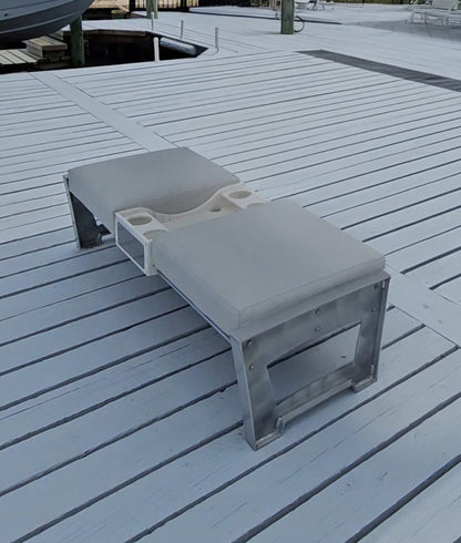 Killer Dock Ottoman Outdoor Furniture | Width 48" | Marine-Grade Aluminum | For Dock, Seawall, Deck & Patio