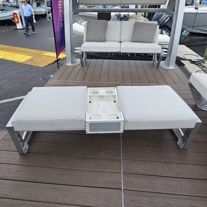 Killer Dock Ottoman Outdoor Furniture | Width 48" | Marine-Grade Aluminum | For Dock, Seawall, Deck & Patio