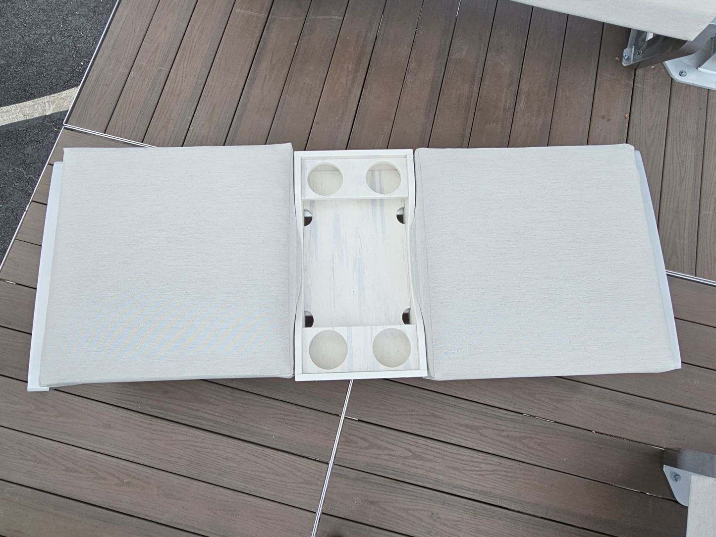 Killer Dock Ottoman Outdoor Furniture | Width 48" | Marine-Grade Aluminum | For Dock, Seawall, Deck & Patio