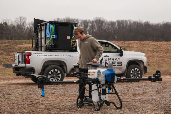 RoadRunner 350 – Truck‑Bed Mounted Drone Tender System | 84″ Wingspan | 350 gal Mix + 25 gal Fresh | Professional Spray Drone Operations