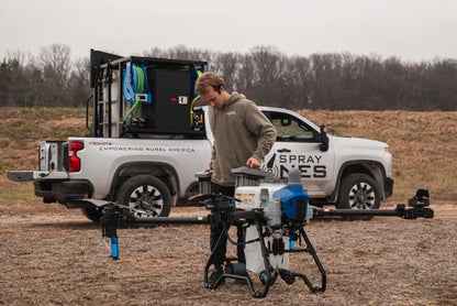 RoadRunner 350 – Truck‑Bed Mounted Drone Tender System | 84″ Wingspan | 350 gal Mix + 25 gal Fresh | Professional Spray Drone Operations