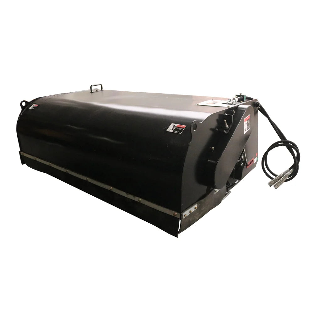 Landy Attachments Angle & Box Broom Sweeper | Sweeping Width 72" | 15 GPM | 15-20 HP | For Skid Steers, Tractors & Loaders