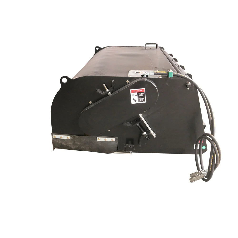 Landy Attachments Angle & Box Broom Sweeper | Sweeping Width 72" | 15 GPM | 15-20 HP | For Skid Steers, Tractors & Loaders
