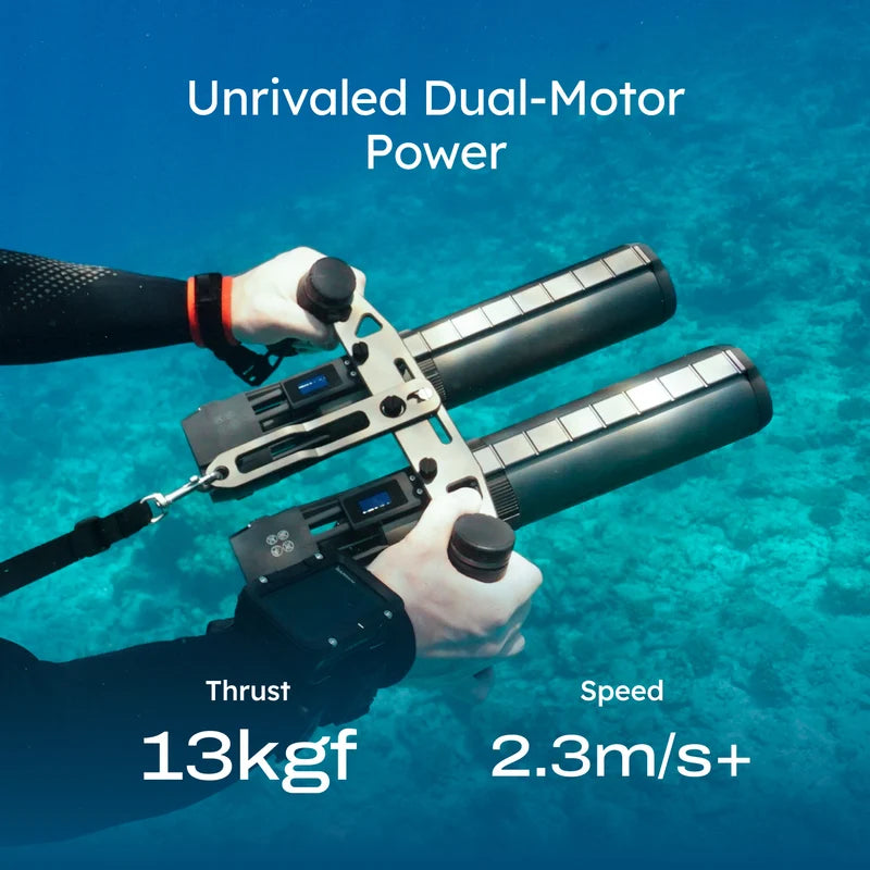 Lefeet Underwater Scooter | Model P1 & P1 XR Dual Unit | Width 12.40–15.79" | 18–26 kgf Thrust | For Scuba & SUP