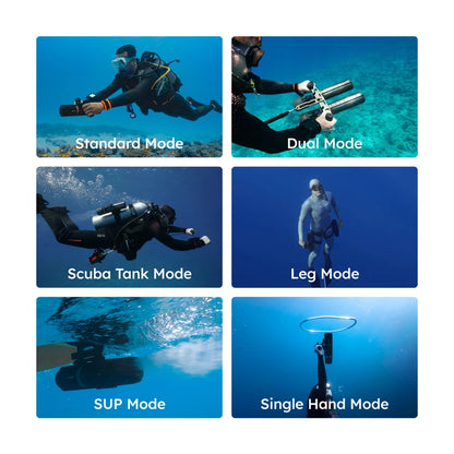 Lefeet Underwater Scooter | Model P1 Standard & P1 XR | Length 9.72"–15.79" | Width 12.40" | Height 5.12" | 9 & 13 kgf Thrust | 60m Depth | 60–90 Min Runtime | For Scuba, Freediving & SUP