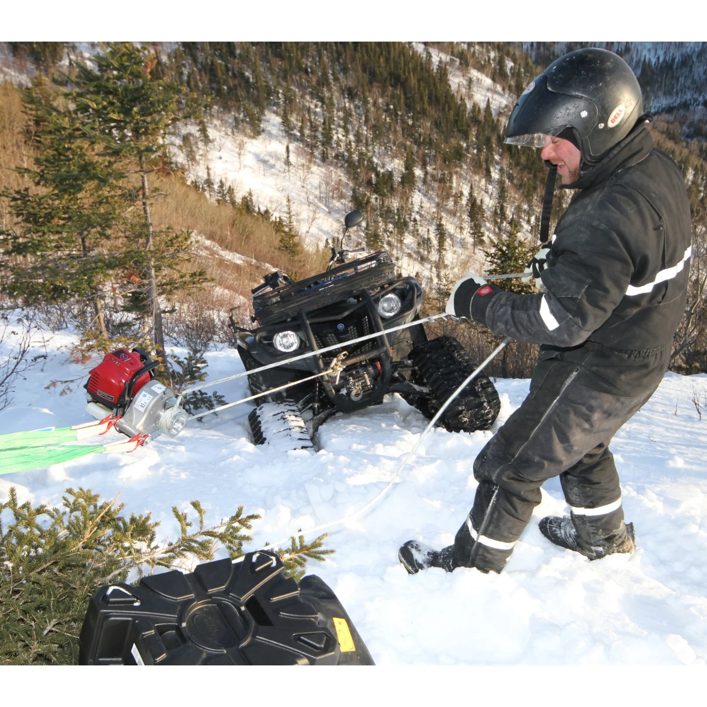 Portable Winch GX35 Gas-Powered Pulling Winch | Model PCW3000 | Pulling Capacity 1,500 lb | Capstan Drum 3" Diameter