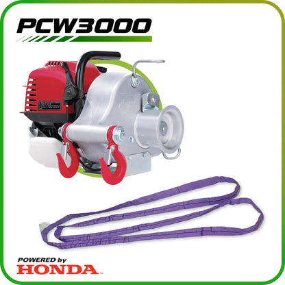 Portable Winch GX35 Gas-Powered Pulling Winch | Model PCW3000 | Pulling Capacity 1,500 lb | Capstan Drum 3" Diameter