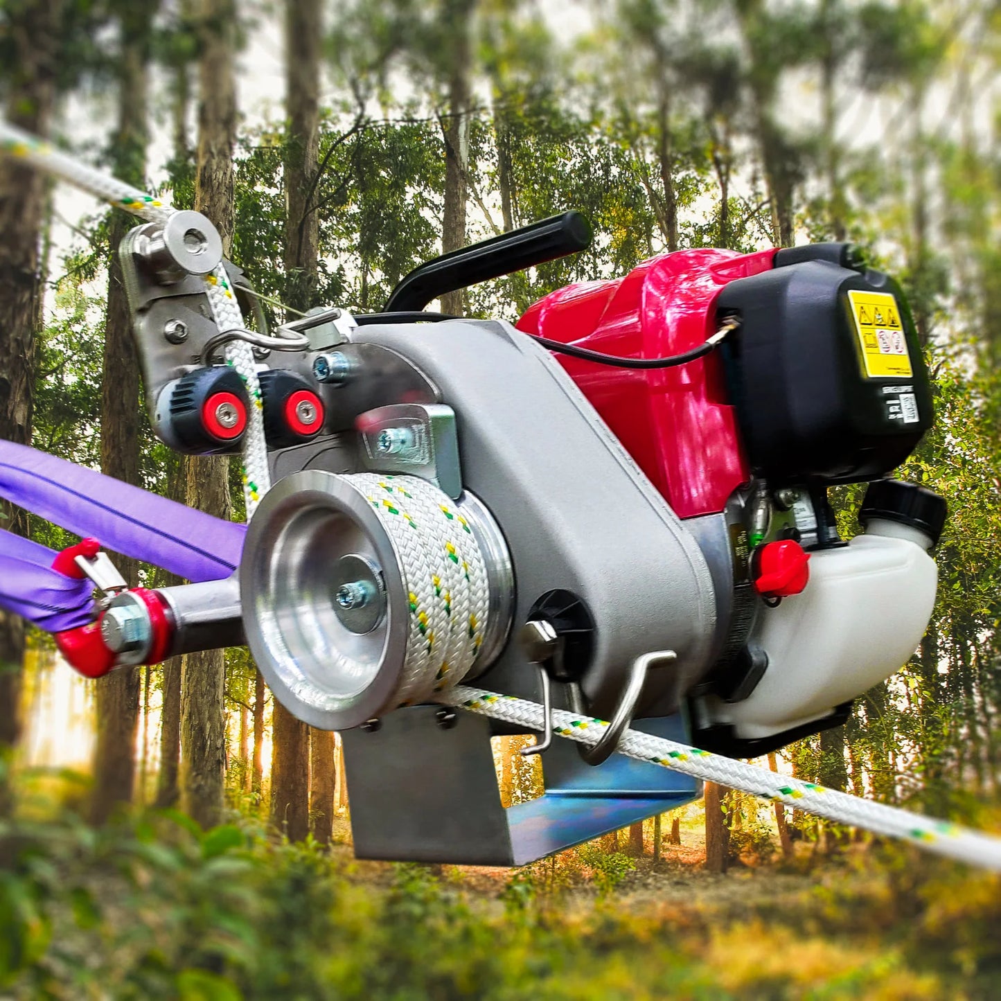 Portable Winch GX50 Gas-Powered Pulling Winch | PCW4000 | Pulling Capacity 2,200 lb Direct / 11,000 lb w/ Pulley