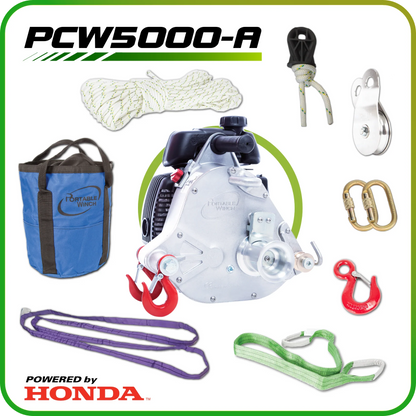 Portable Winch GXH50 Gas‑Powered Pulling Winch | PCW5000 | 2,200 lb Single / 4,400 lb Double Line