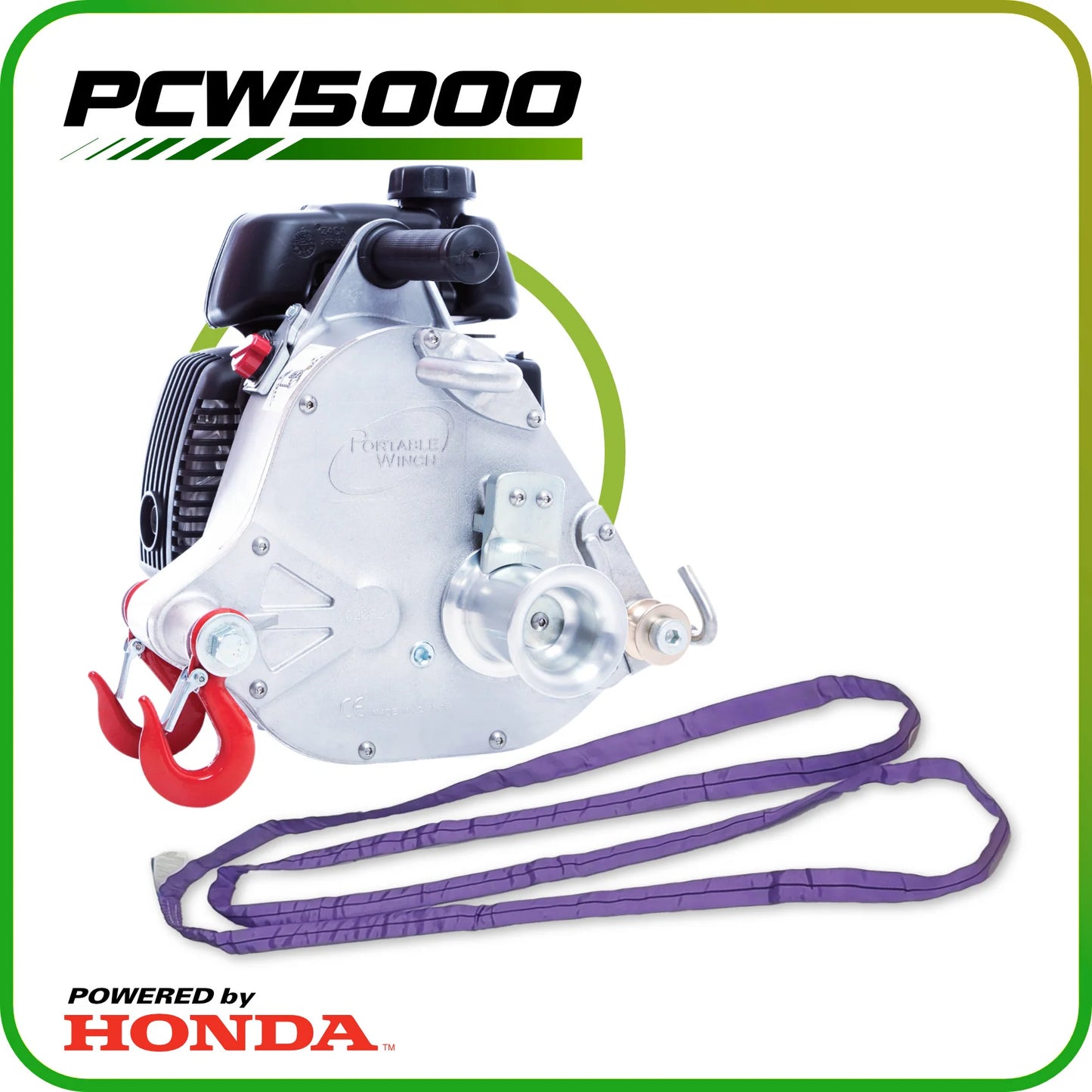 Portable Winch GXH50 Gas‑Powered Pulling Winch | PCW5000 | 2,200 lb Single / 4,400 lb Double Line