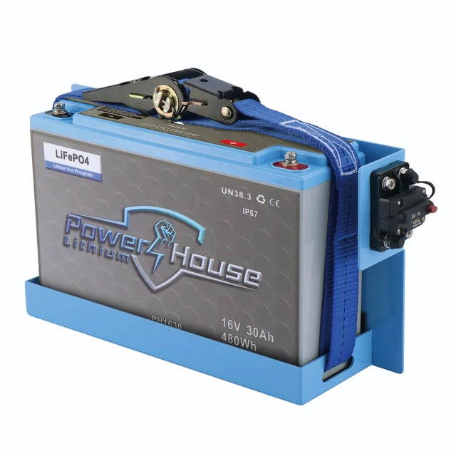 PowerHouse Lithium 16V 30Ah Deep-Cycle Battery Kit | Model PH1630-KIT | Garmin, Lowrance, Humminbird | For Fish Finders