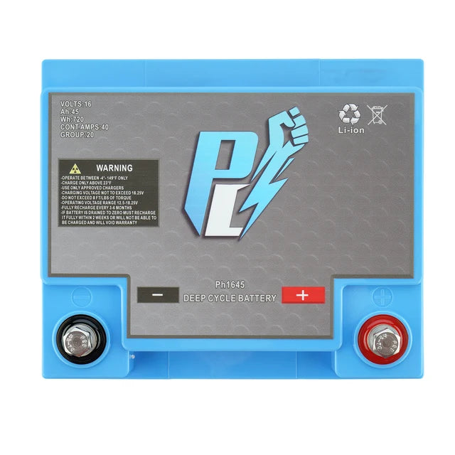 PowerHouse Lithium 16V 45Ah Deep Cycle Battery | Model PH1645 | Group 20 | For Marine Electronics