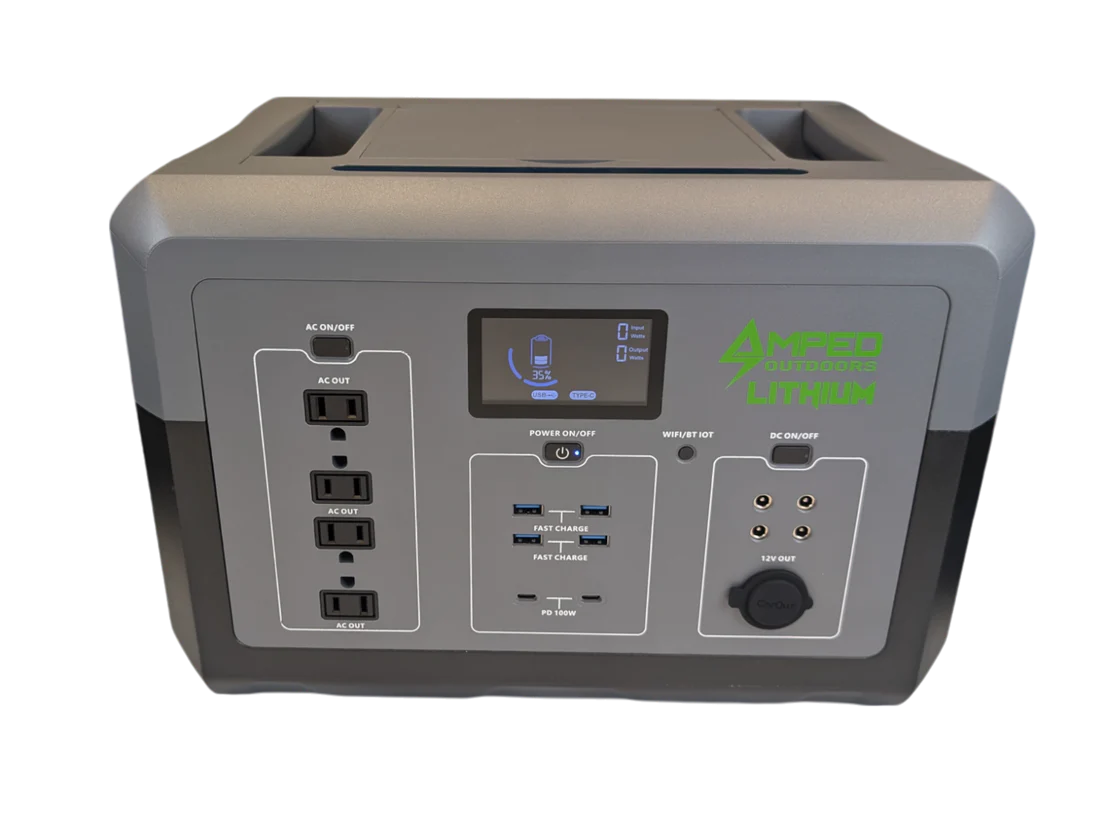 Amped Outdoors Portable Power Station | Model AO-1500W | Rated Capacity 1280Wh | Battery Capacity 51.2V (25AH)