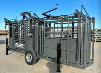 Palco HSP12 & 8' Manual Alley | Steel Floor | Hydraulic Chute & Gates | For Cattle Operations & Ranch Facilities