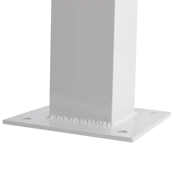 RIO MARINE CUSTOMS | Water Pedestal Stanchion | Model CMPW24-WHT | Height 24" Inches | 8" x 8" Base | Durable Aluminum Design | For Dock