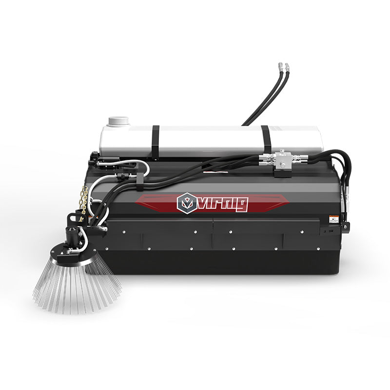 Virnig Pick-Up Broom | Models PUB60, PUB72 & PUB84 | Widths 60" To 84" | Hydraulic Flow 15 To 25 GPM | For Skid Steer