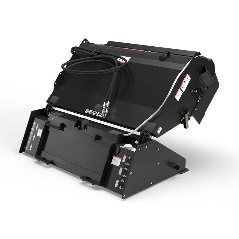Virnig Pick-Up Broom – Internal Water Tank | Models PBWI72 & PBWI84 | Widths 72" & 84" | Hydraulic Flow 15 To 25 GPM | For Skid Steer