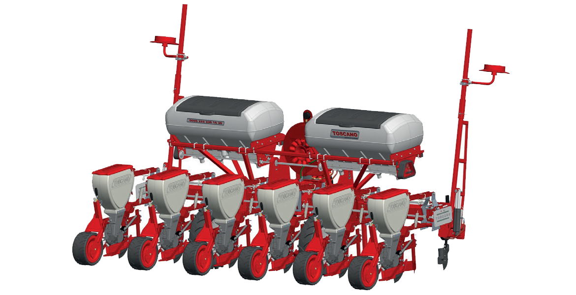 TOSCANO | Pneumatic Seeder Semi Telescopic – Axe Type | Model 6 Units ...