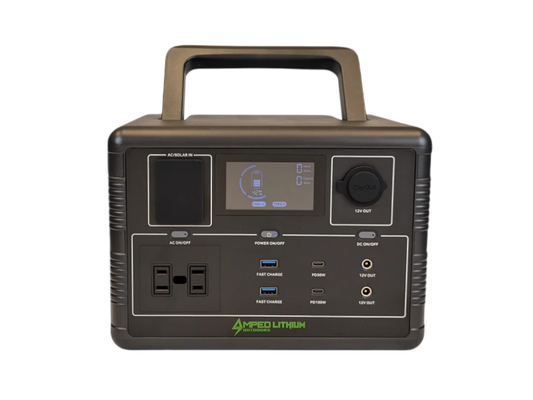 Amped Outdoors Portable Power Station | Model AO-600W | Rated Capacity 560Wh | Battery Capacity 22.4V (25AH)